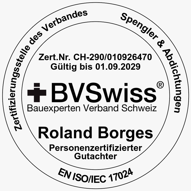 BVSwiss Zertifikat – Spengler & Abdichtungen, Roland Borges