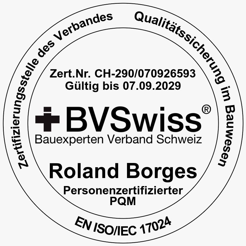 BVSwiss Zertifikat – Qualitätssicherung im Bauwesen, Roland Borges